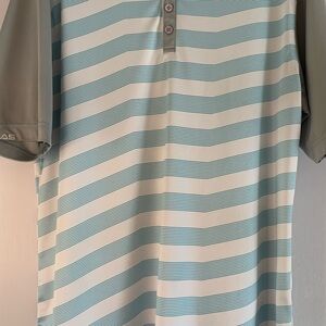 Hollas Striped Polo Shirt in Mint and White